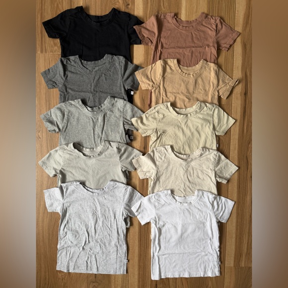 HonestBaby Unisex -Toddler 10 Pack Short Sleeve T-Shirts 100% Organic Cotton 3T